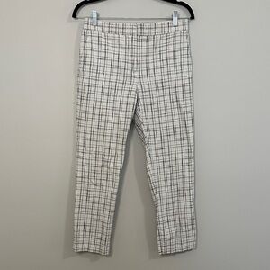 Ann Taylor Checkered Chinos - White and Black